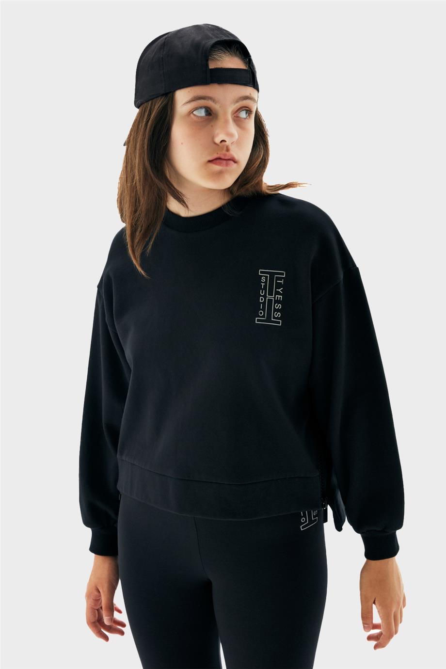 Tyess Kız Çocuk Siyah Sweatshirt