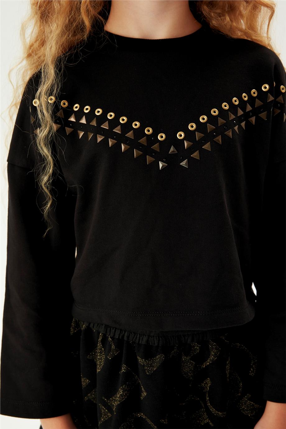 Tyess Kız Çocuk Siyah Sweatshirt