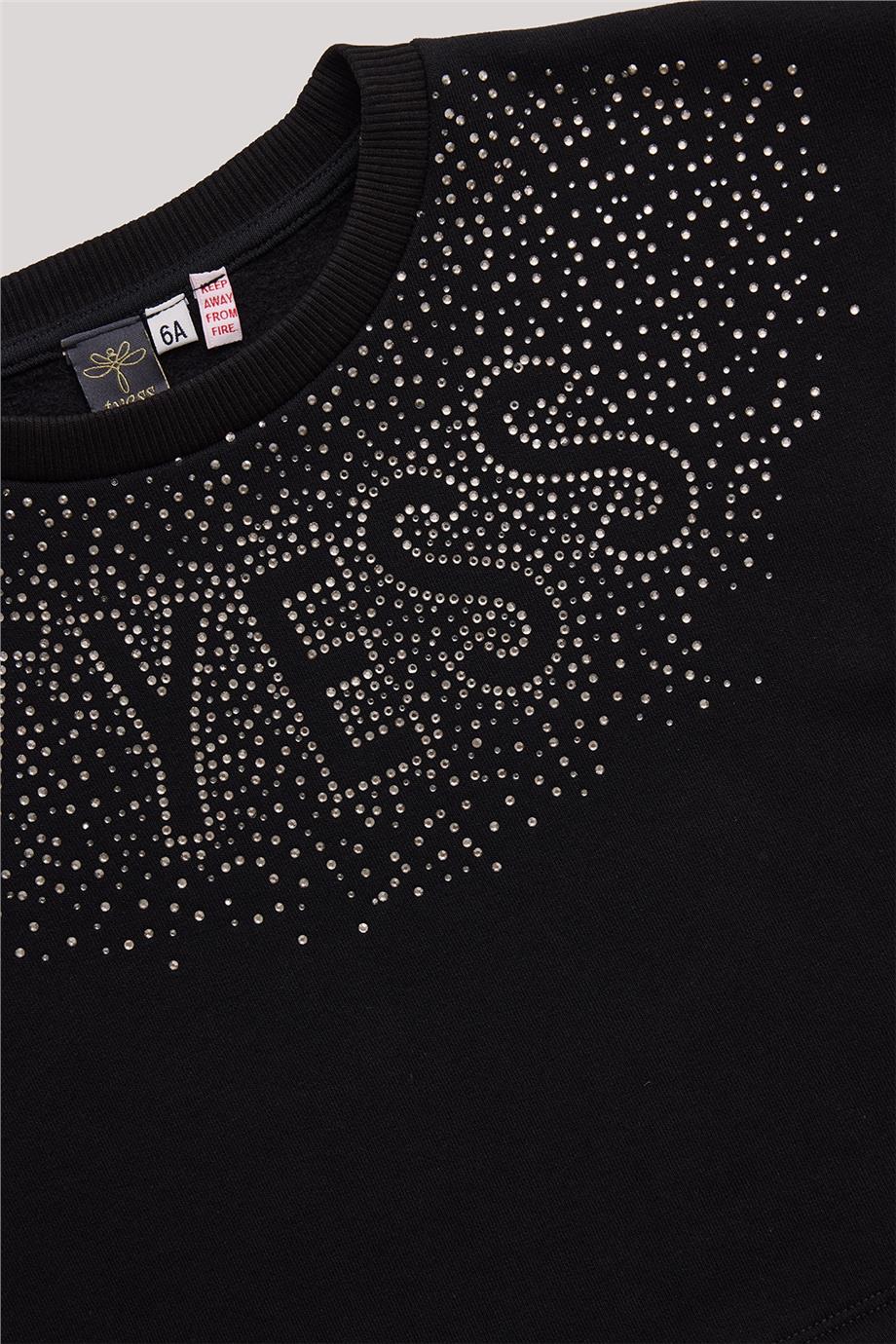 Tyess Kız Çocuk Siyah Sweatshirt