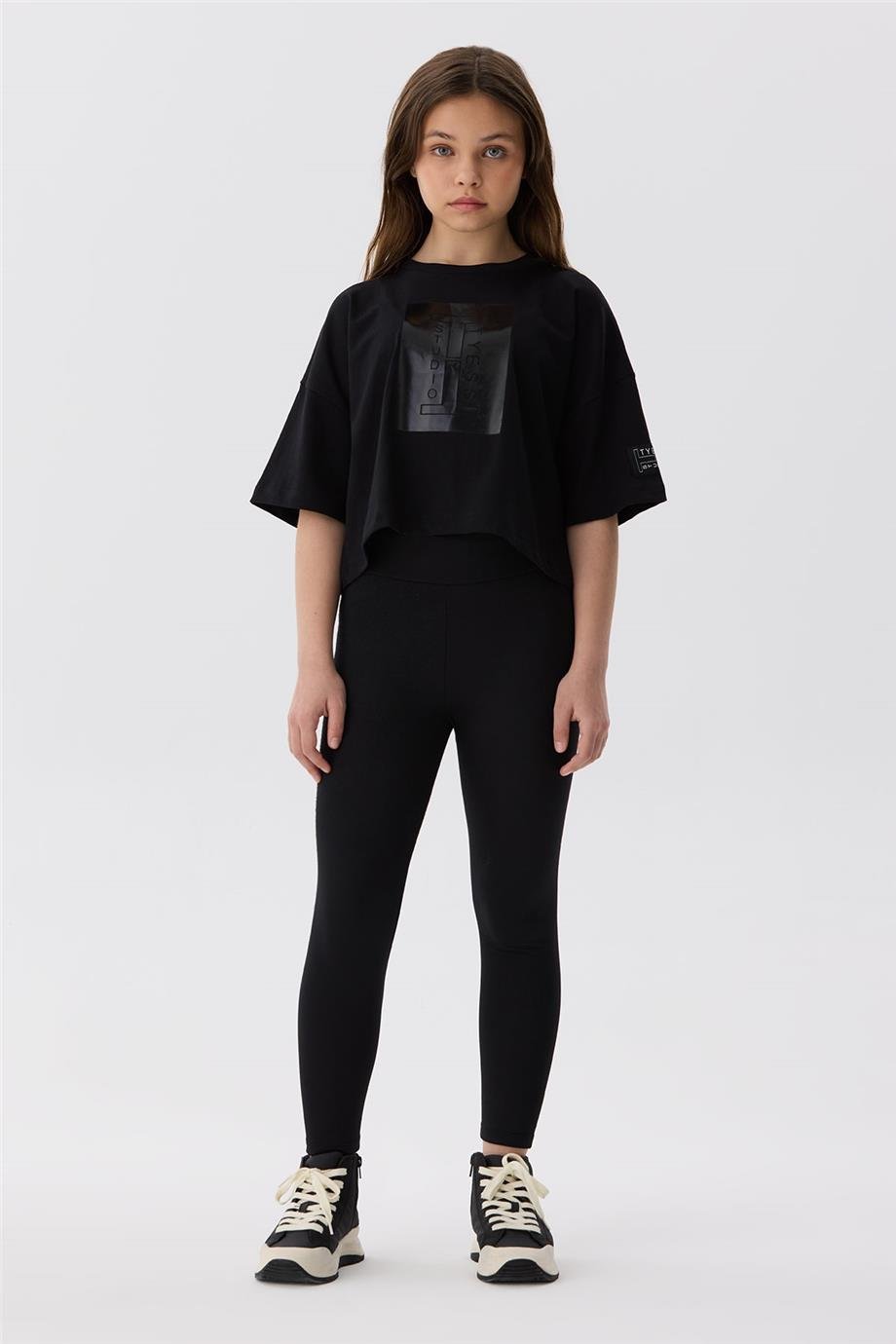 Tyess Kız Çocuk Siyah Tayt