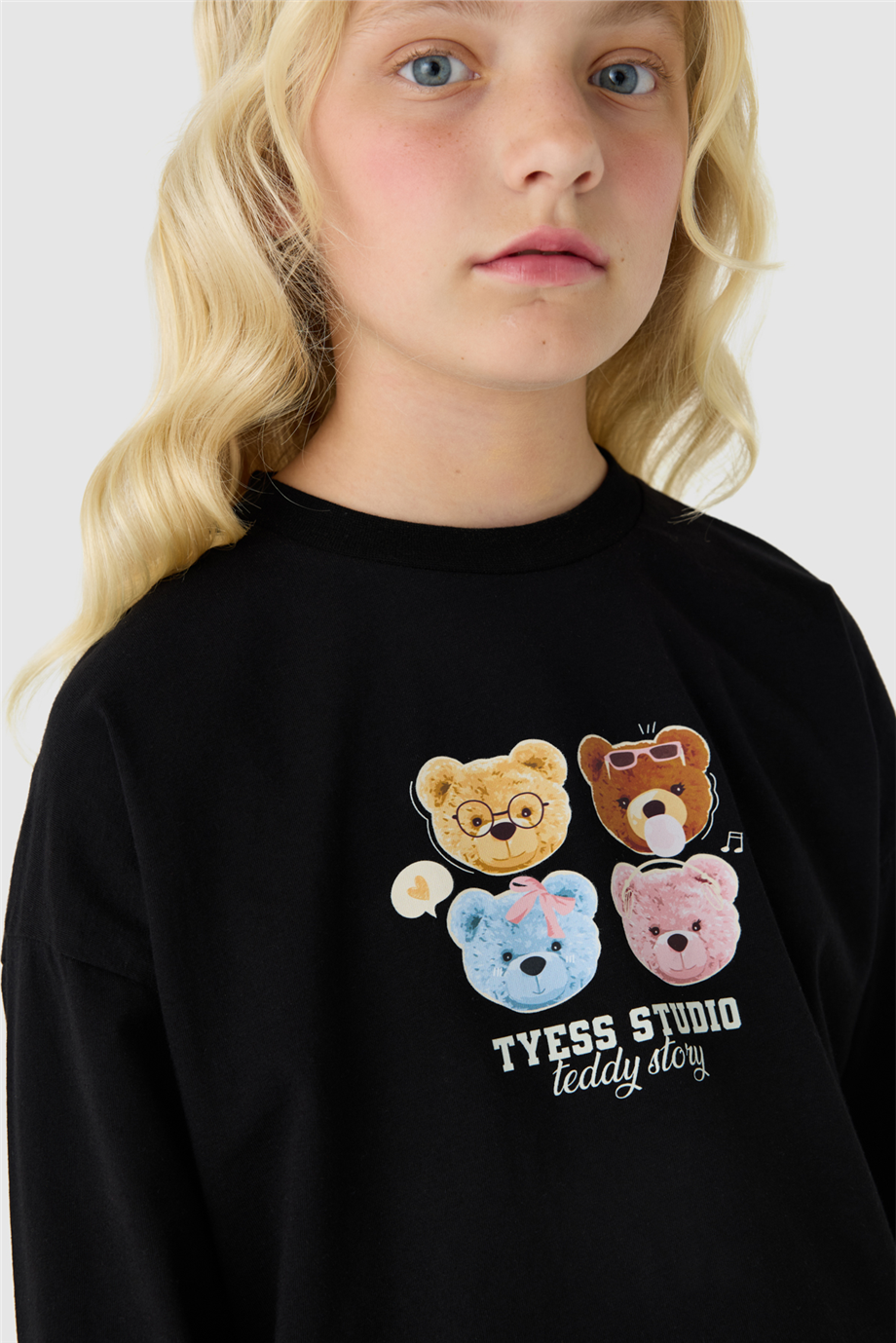 Tyess Kız Çocuk Siyah TshirtTyess Kız Çocuk Siyah Tshirt