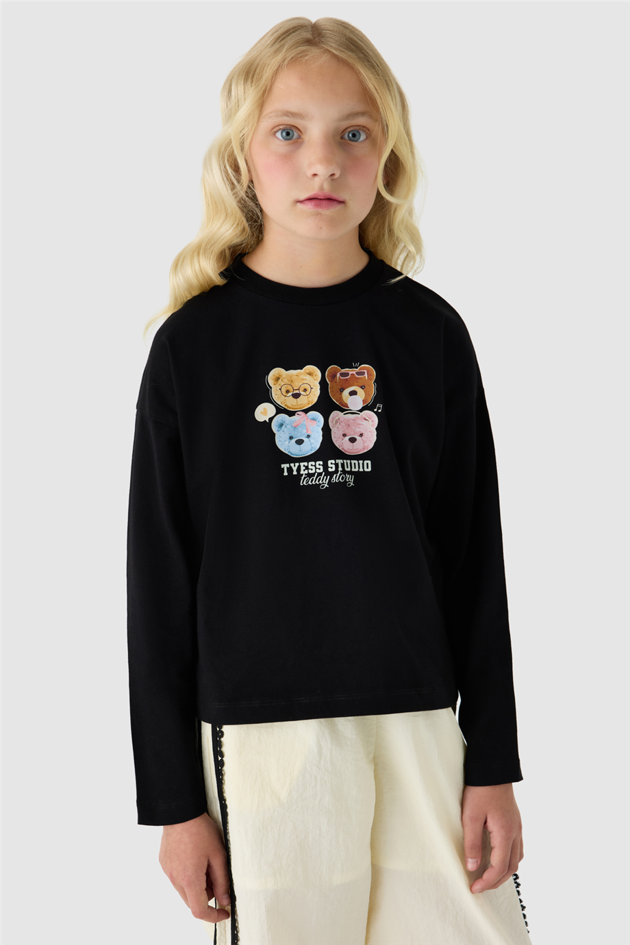 Tyess Kız Çocuk Siyah TshirtTyess Kız Çocuk Siyah Tshirt