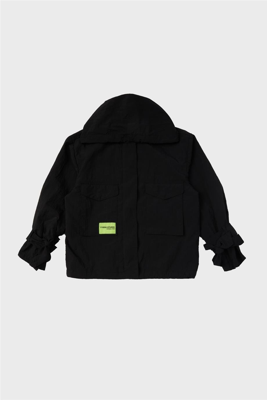 Tyess Kız Çocuk Siyah Yağmurluk
