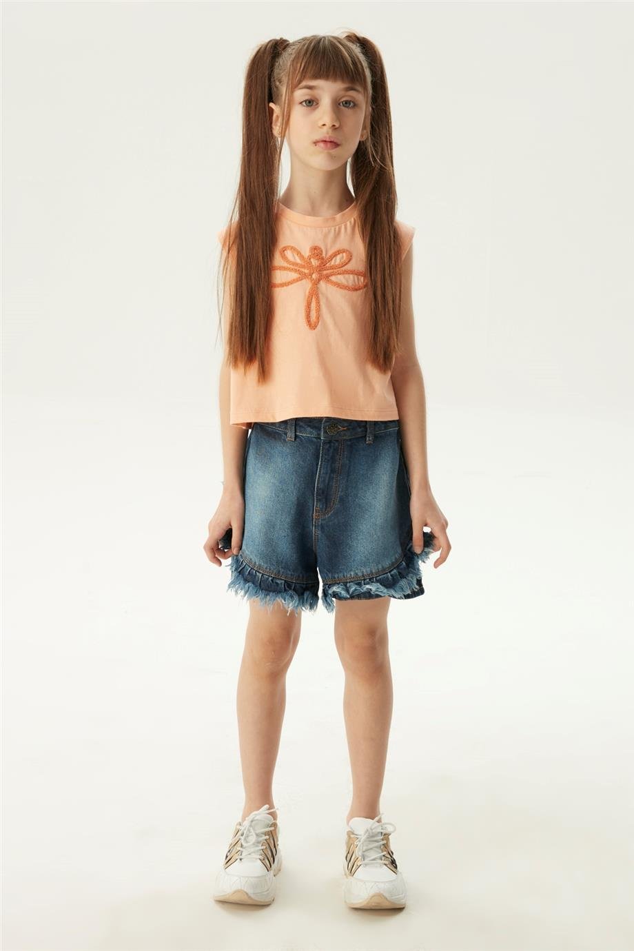 Tyess Kız Çocuk Somon T-Shirt