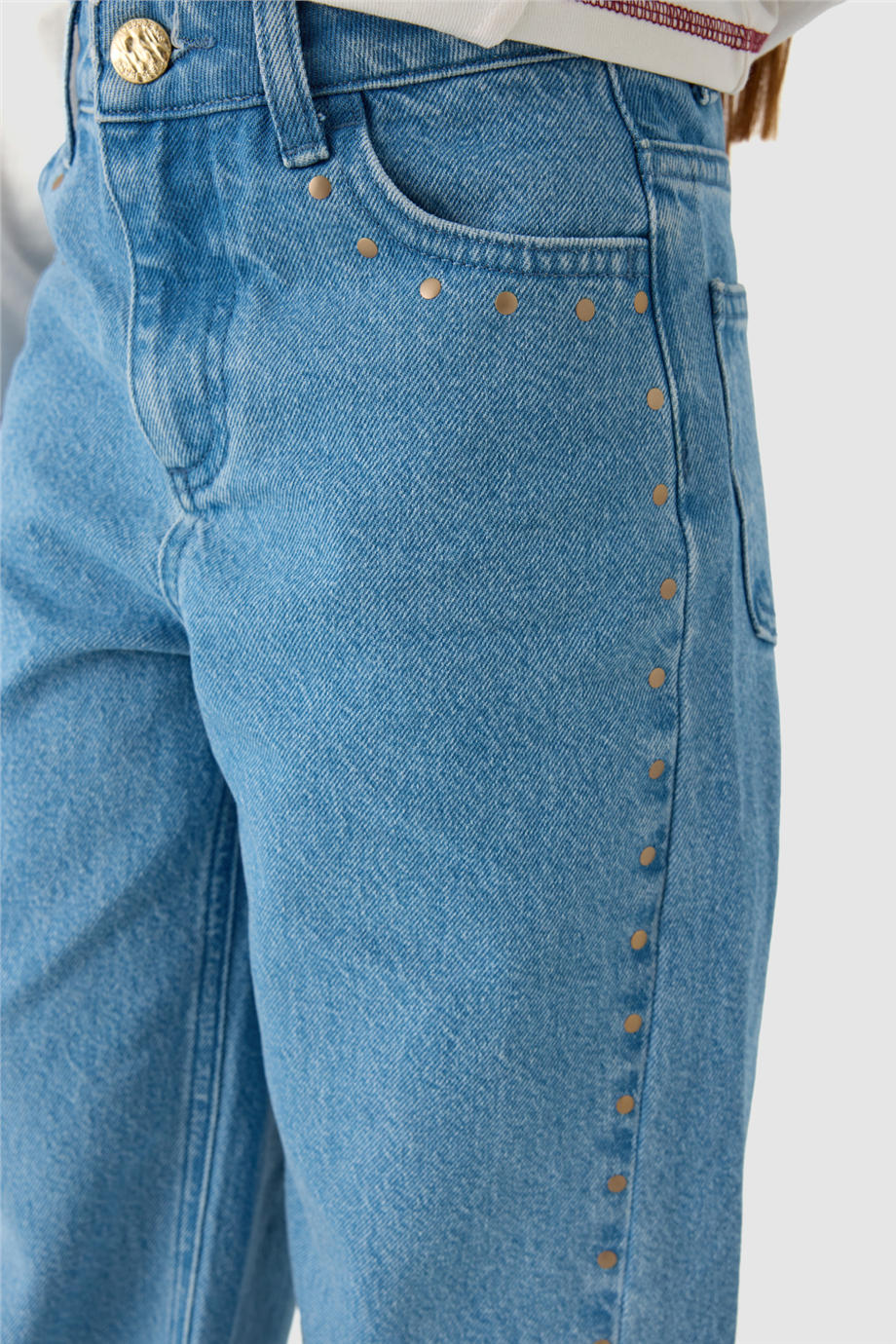 Tyess Kız Çocuk Taş Baskılı Baskılı Denim PantolonTyess Kız Çocuk Taş Baskılı Baskılı Denim Pantolon
