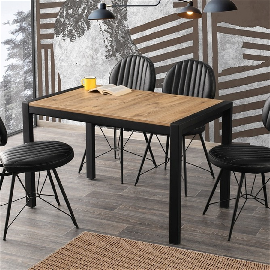 120+60*75 TUĞRA HG DİŞ BUDAK MASA + 4 YONCA SANDALYE TAKIMI