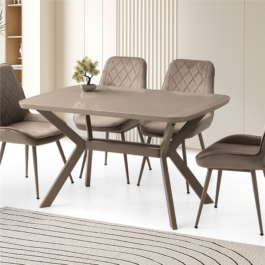 130+30*80 ANKA HG CAPPİCİNO MASA + 4 FULYA SANDALYE TAKIMI