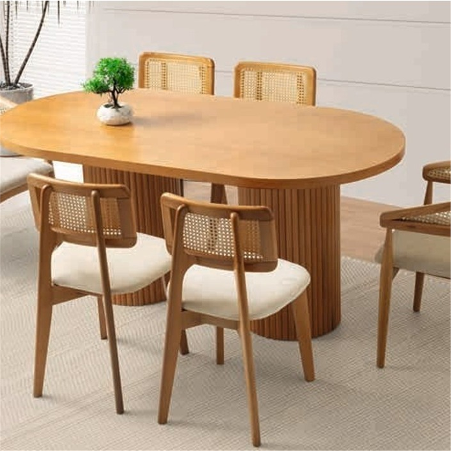 160*90 ORKİDE HG NATURAL MASA + 6 GAZEL + KUZEY SANDALYE TAKIMI