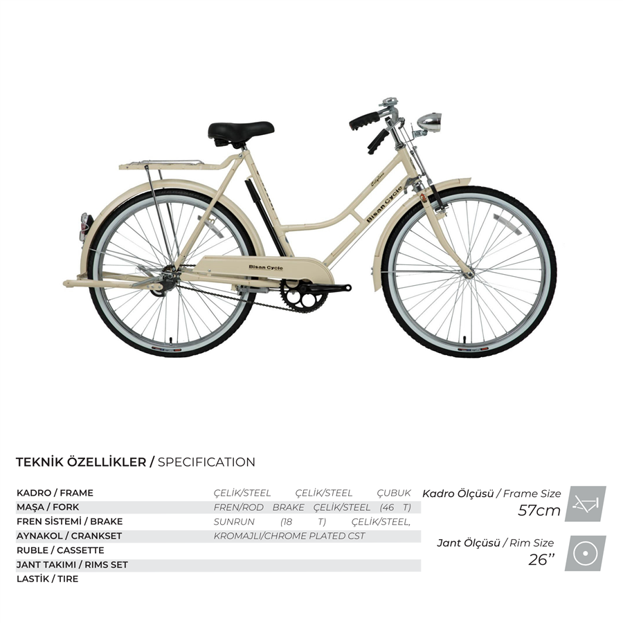 BİSAN ROADSTAR CLASSIC LADY 26 JANT BİSİKLET