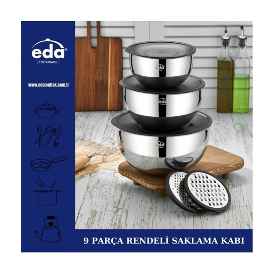 EDA ZK-576 RENDELİ 9 PARÇALI SAKLAMA KABI