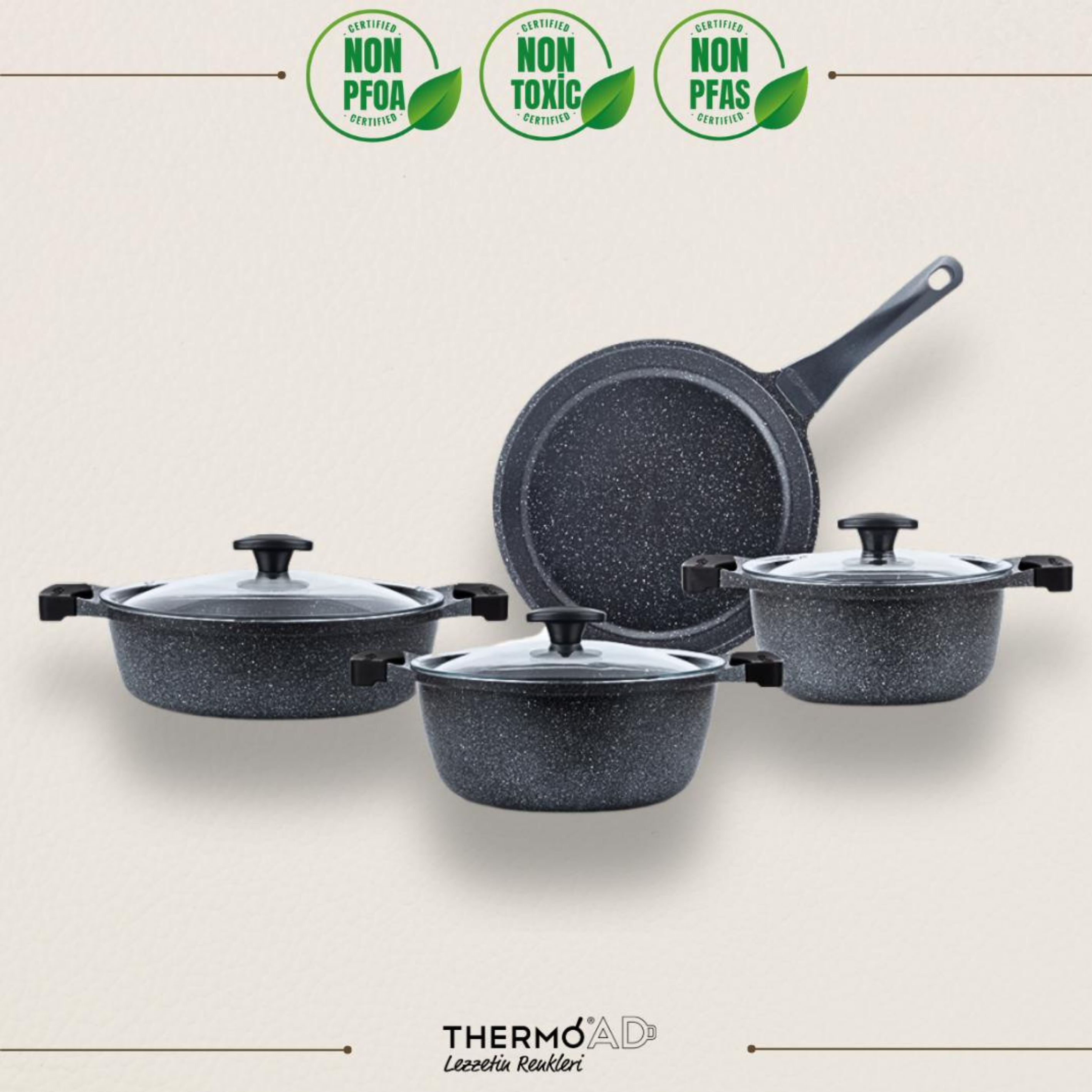 THERMOAD GRANEU 7 PARÇA DÖKÜM GRANİT TENCERE SET