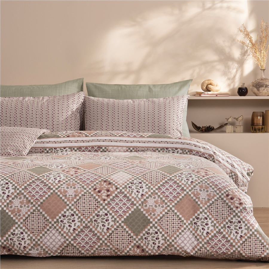 YATAŞ PUFFY HOLMEN POLYCOTTON NEVRESİM TAKIMI - KİREMİT