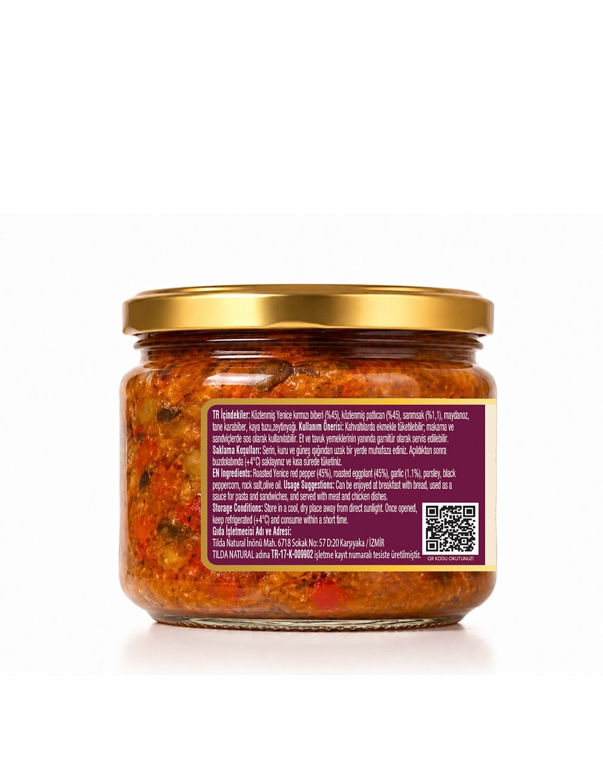 Közlenmiş Patlıcan Kırmızı Biber  Sosu – 300 g