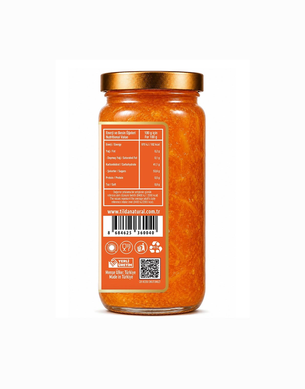 Mandalina Marmelatı (%80 Meyve) – 250 g