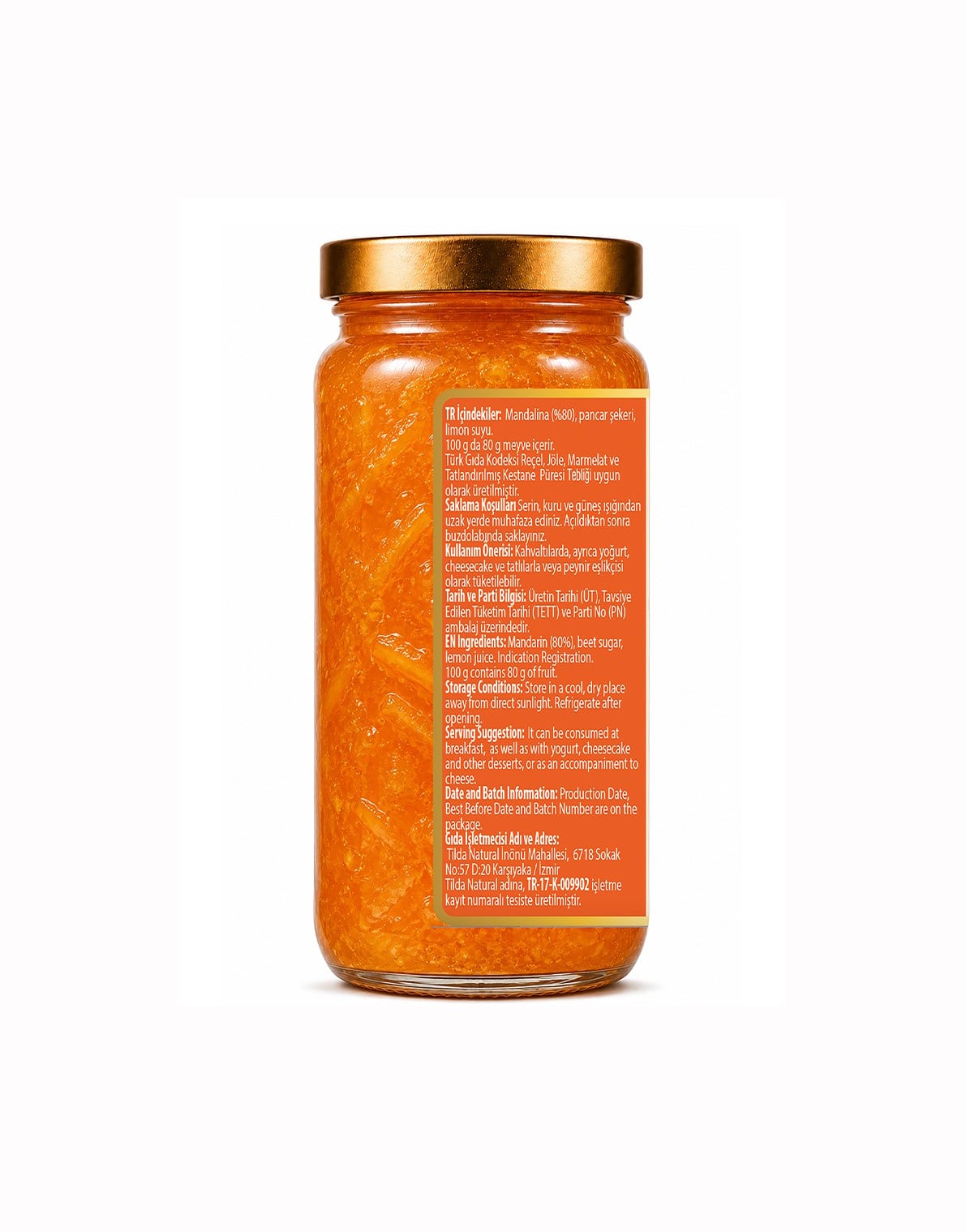 Mandalina Marmelatı (%80 Meyve) – 250 g