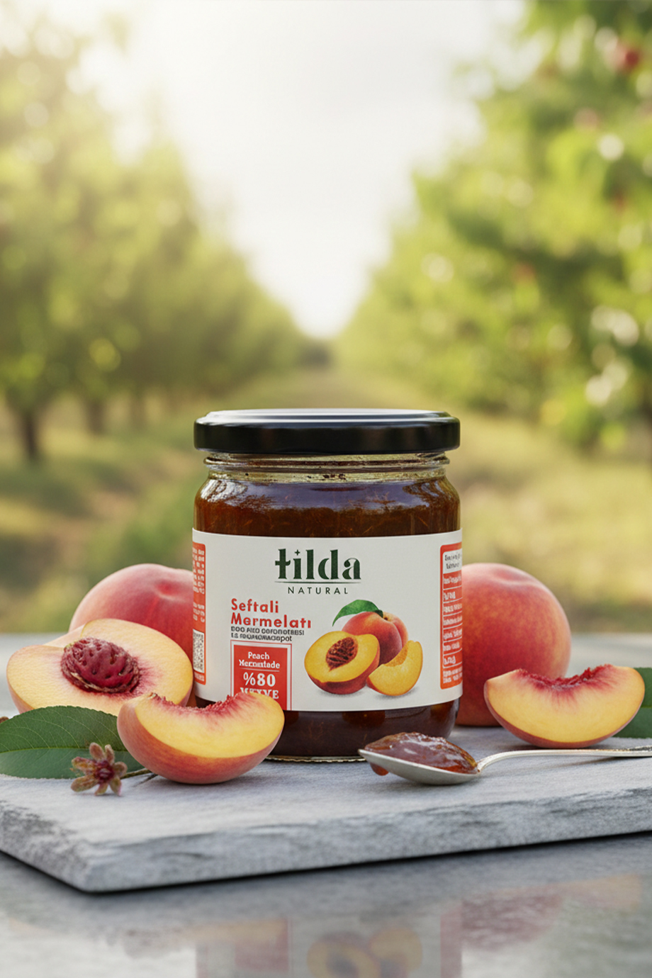 Şeker İlavesiz Şeftali Marmelatı (%80 Meyve) – 220 g