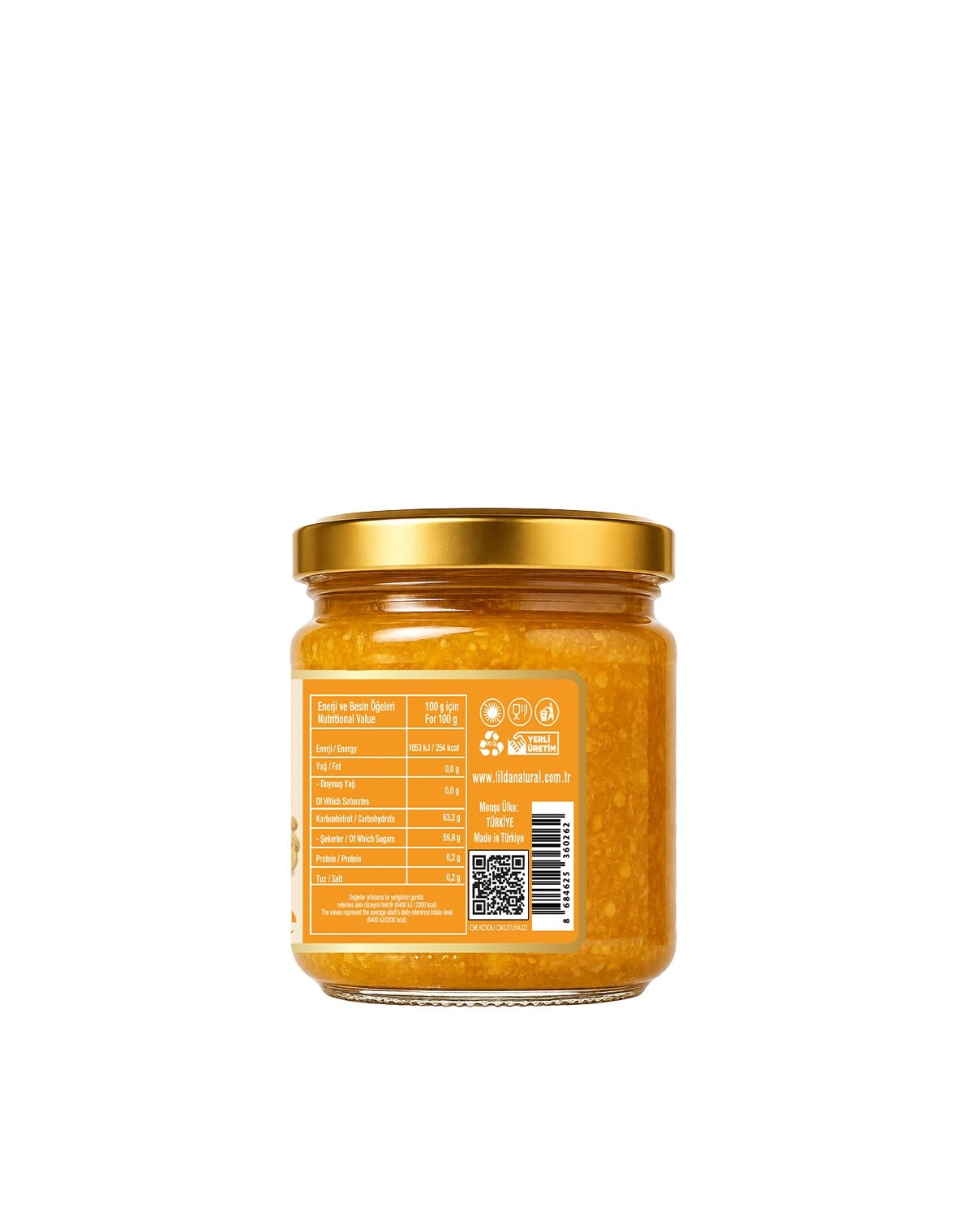 Şeker İlavesiz Zencefilli Limon Marmelatı (%80 Meyve)-220 g