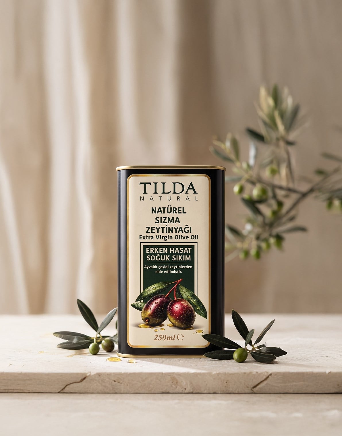 Tilda Erken Hasat Soğuk Sıkım Zeytinyağı Teneke 250 Ml