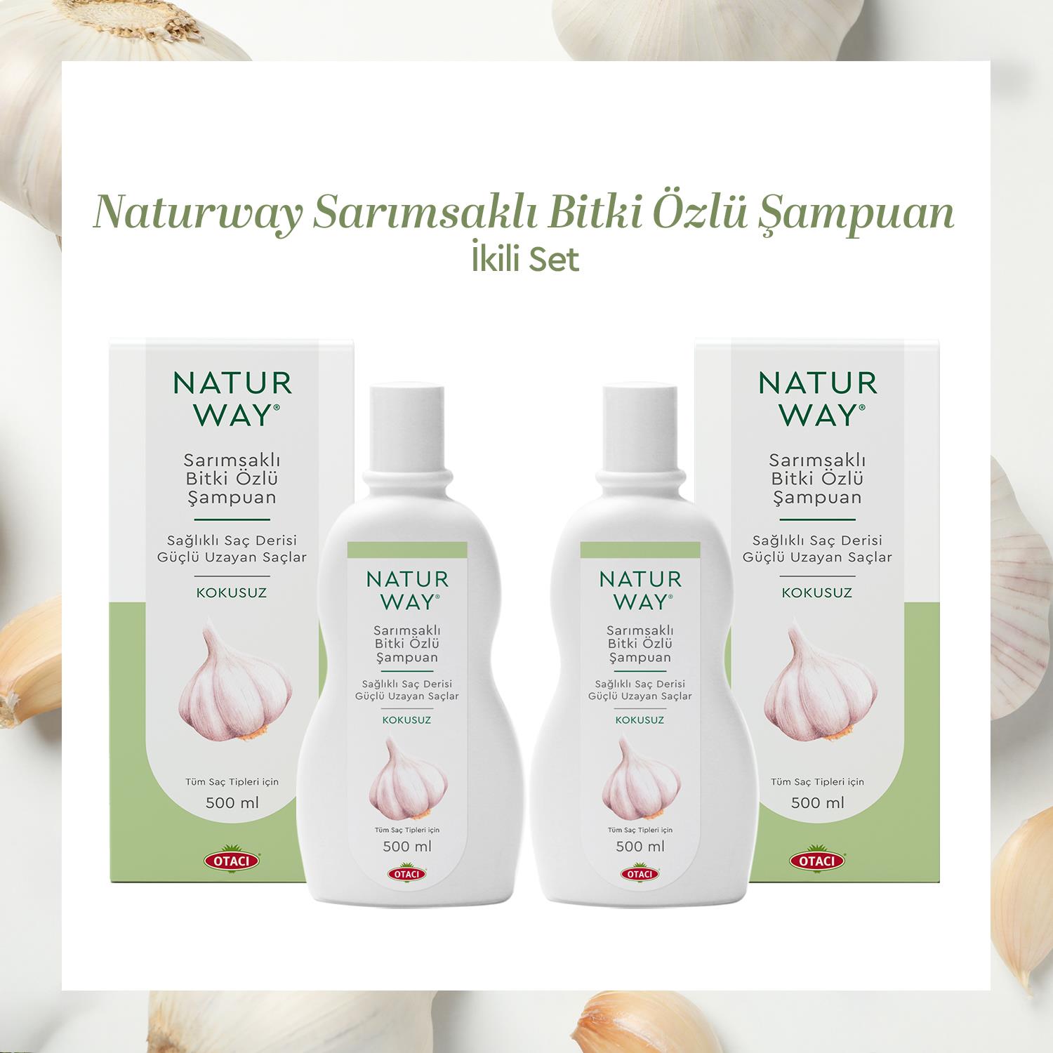 Naturway Sarımsaklı Bitki Özlü Şampuan İkili Paket