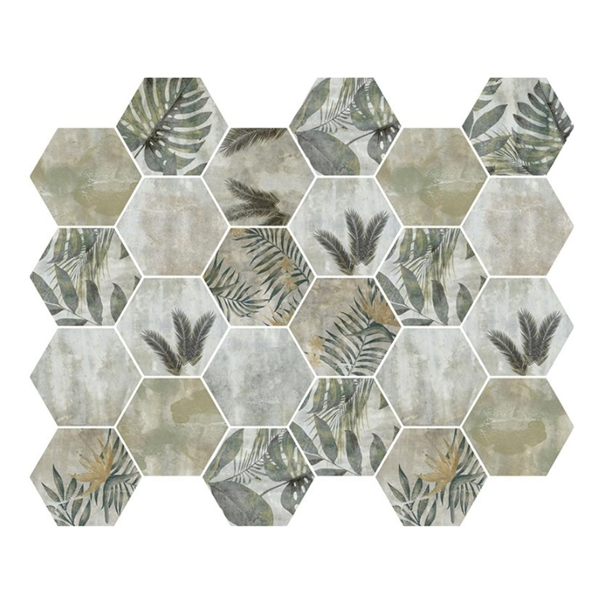 Betsan Hexa Mega Botanica Green 77x88 mm Dekor Mozaik
