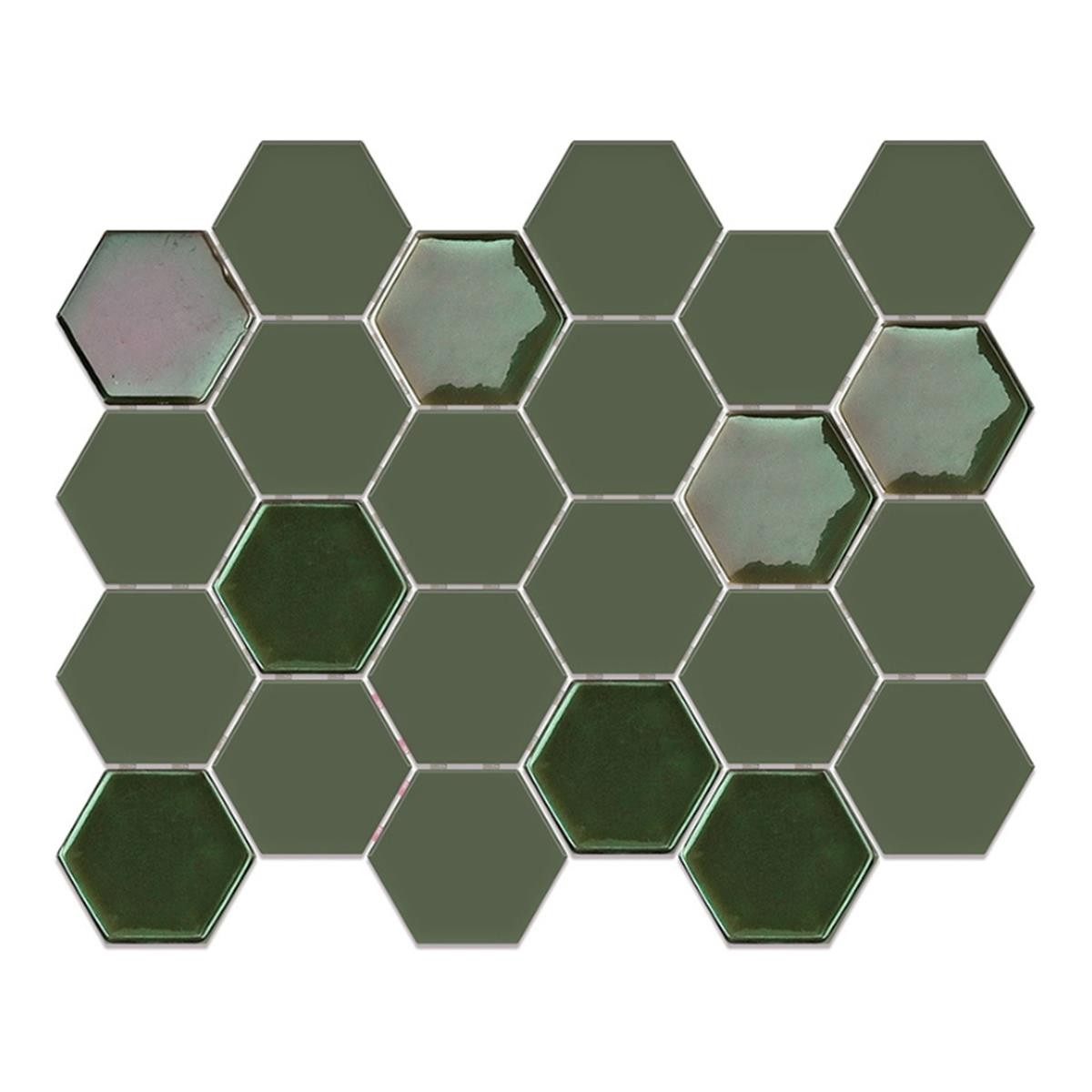 Betsan Hexa Mega Neostone Blend Artistic Khaki 77x88 mm Dekor Mozaik