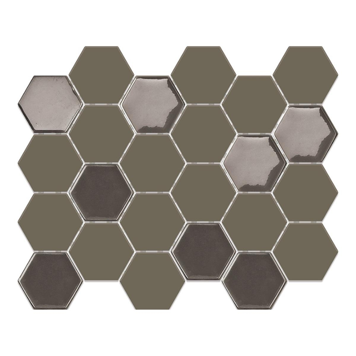 Betsan Hexa Mega Neostone Blend Artistic Taupe 77x88 mm Dekor Mozaik