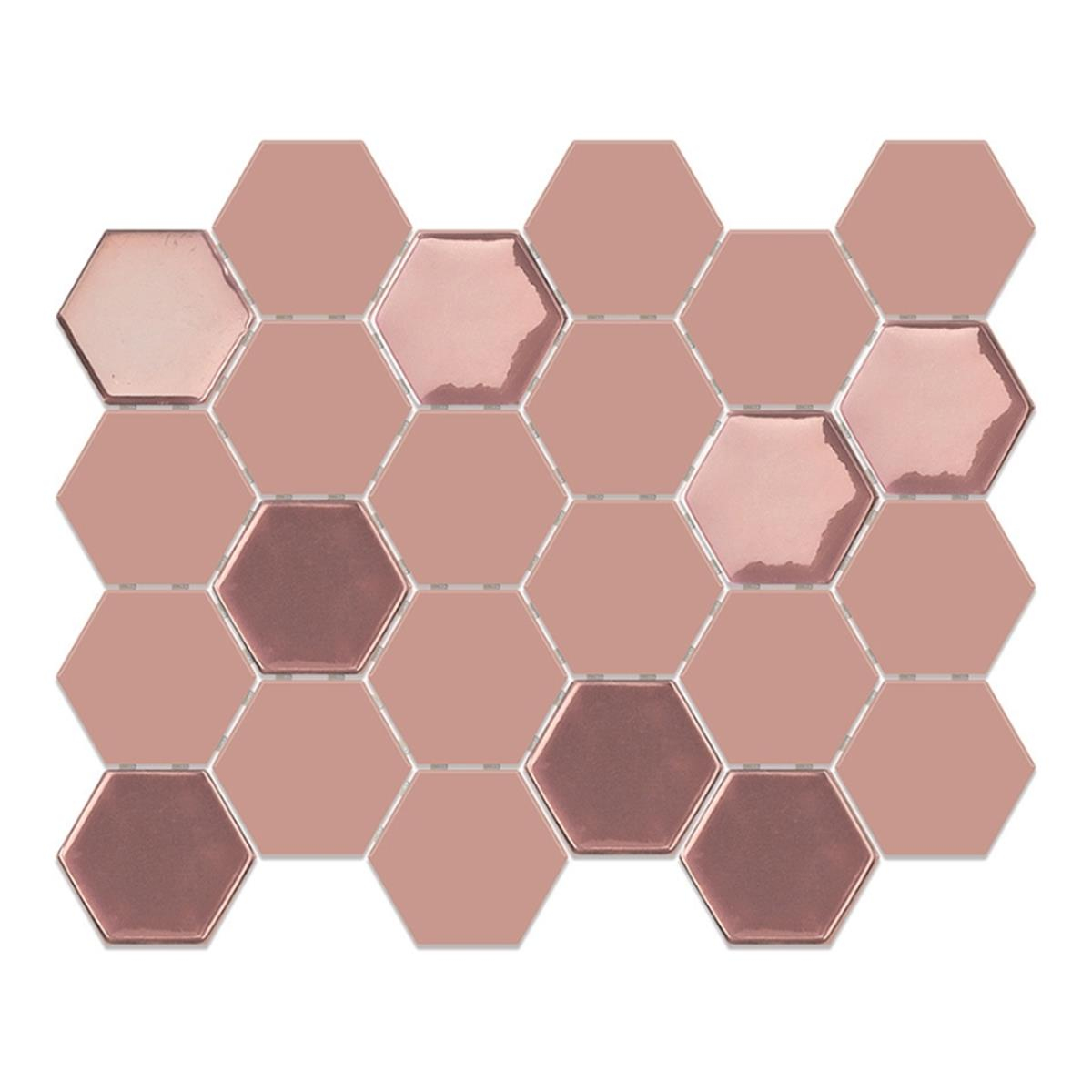 Betsan Hexa Mega Neostone Blend Artistic Pink 77x88 mm Dekor Mozaik