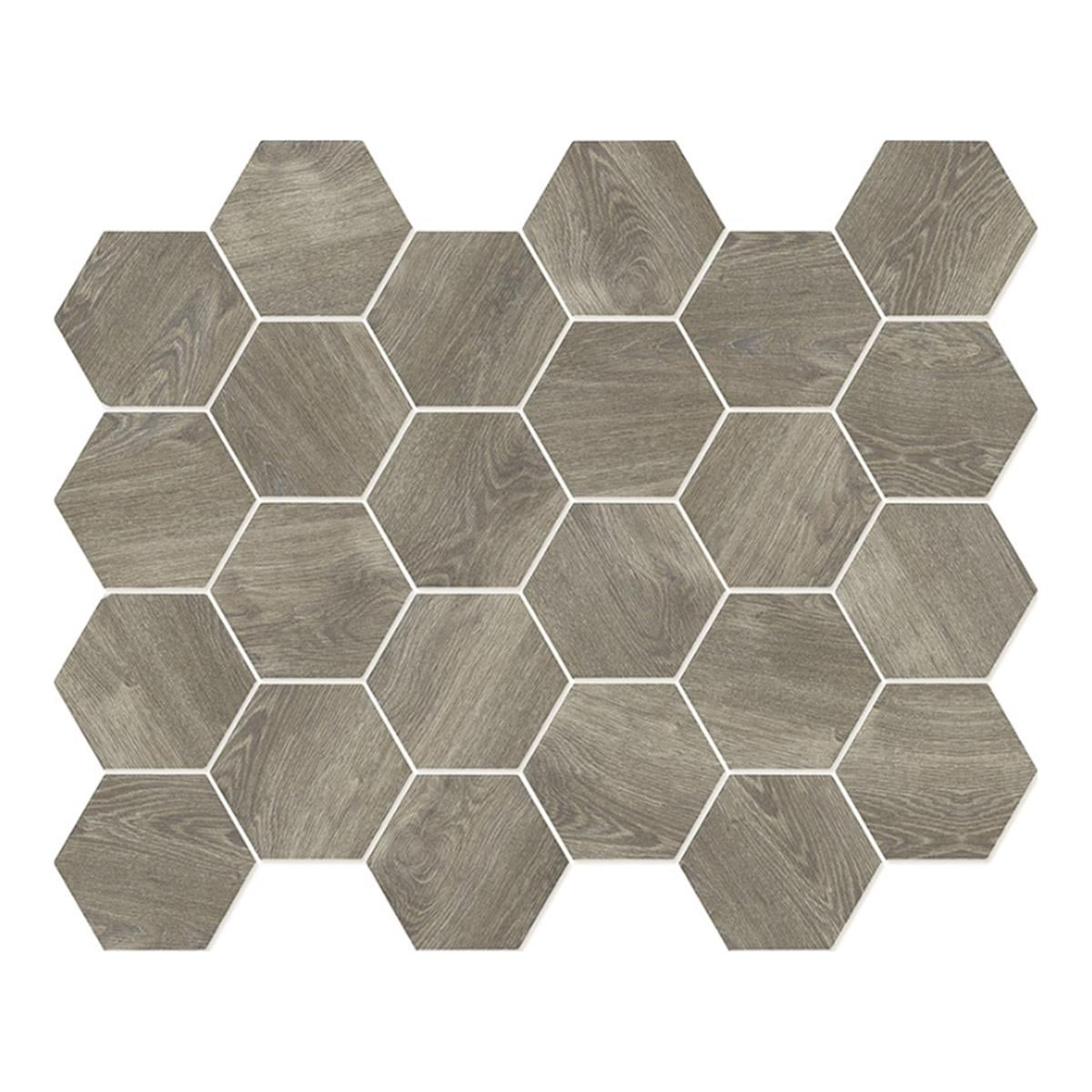 Betsan Hexa Mega Wood Fenix Dark 77x88 mm Dekor Mozaik
