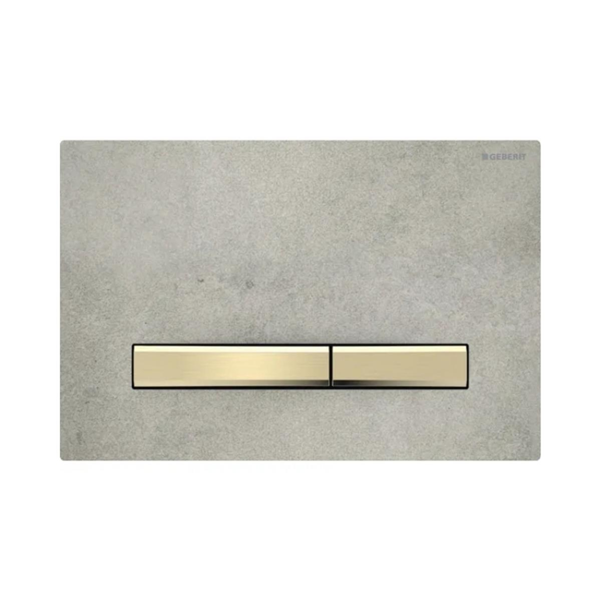 Geberit Kumanda Kapağı Sigma50 - Çift Basmalı - Beton / Pirinç