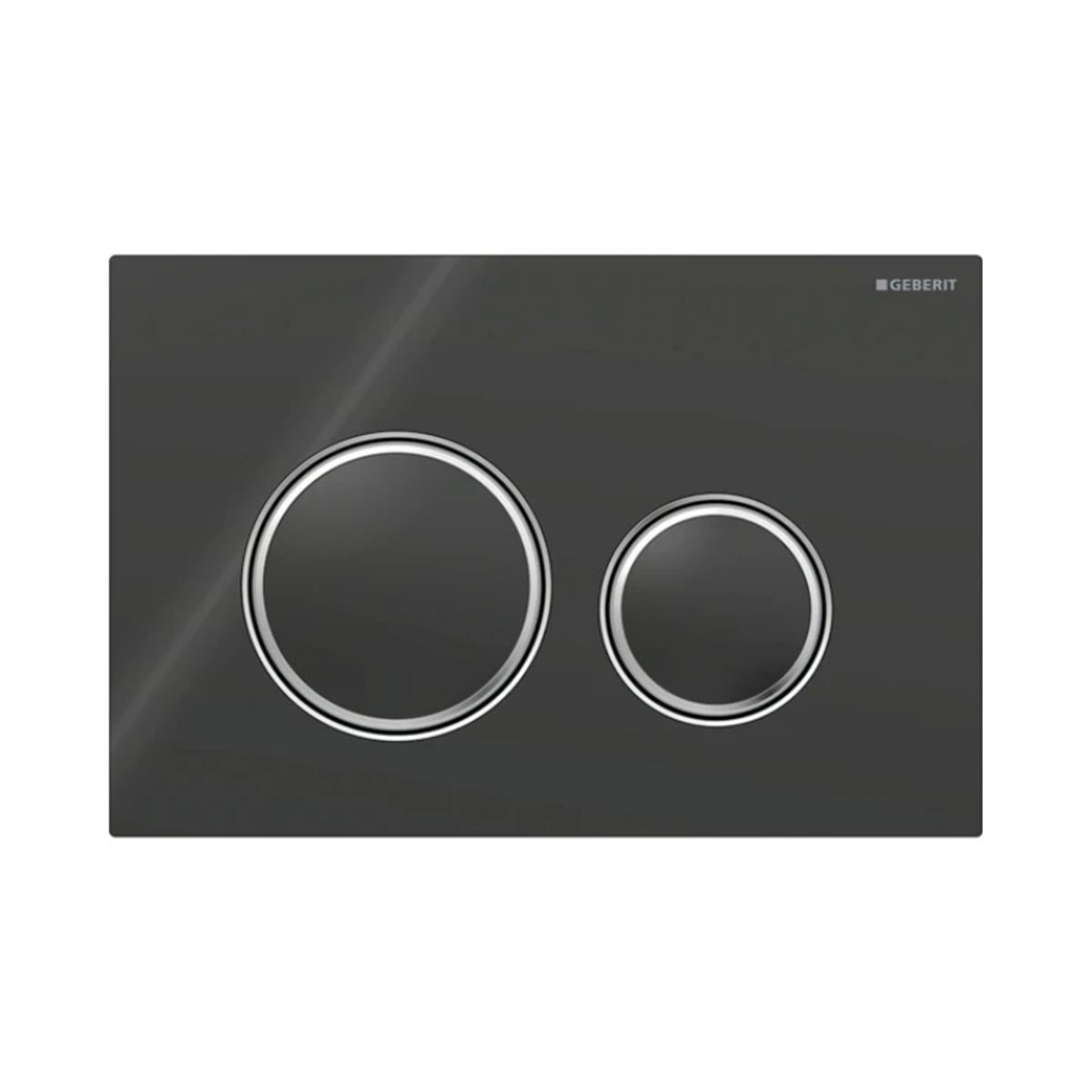 Geberit Kumanda Kapağı Sigma21 - Çift Basmalı -  Siyah Cam / Krom
