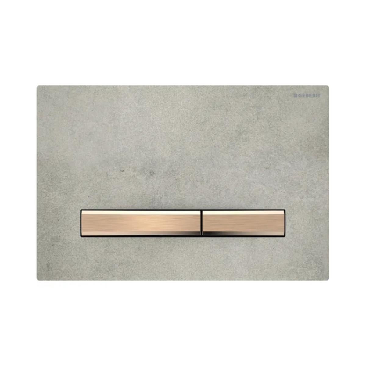 Geberit Kumanda Kapağı Sigma50 - Çift Basmalı - Beton / Bronz