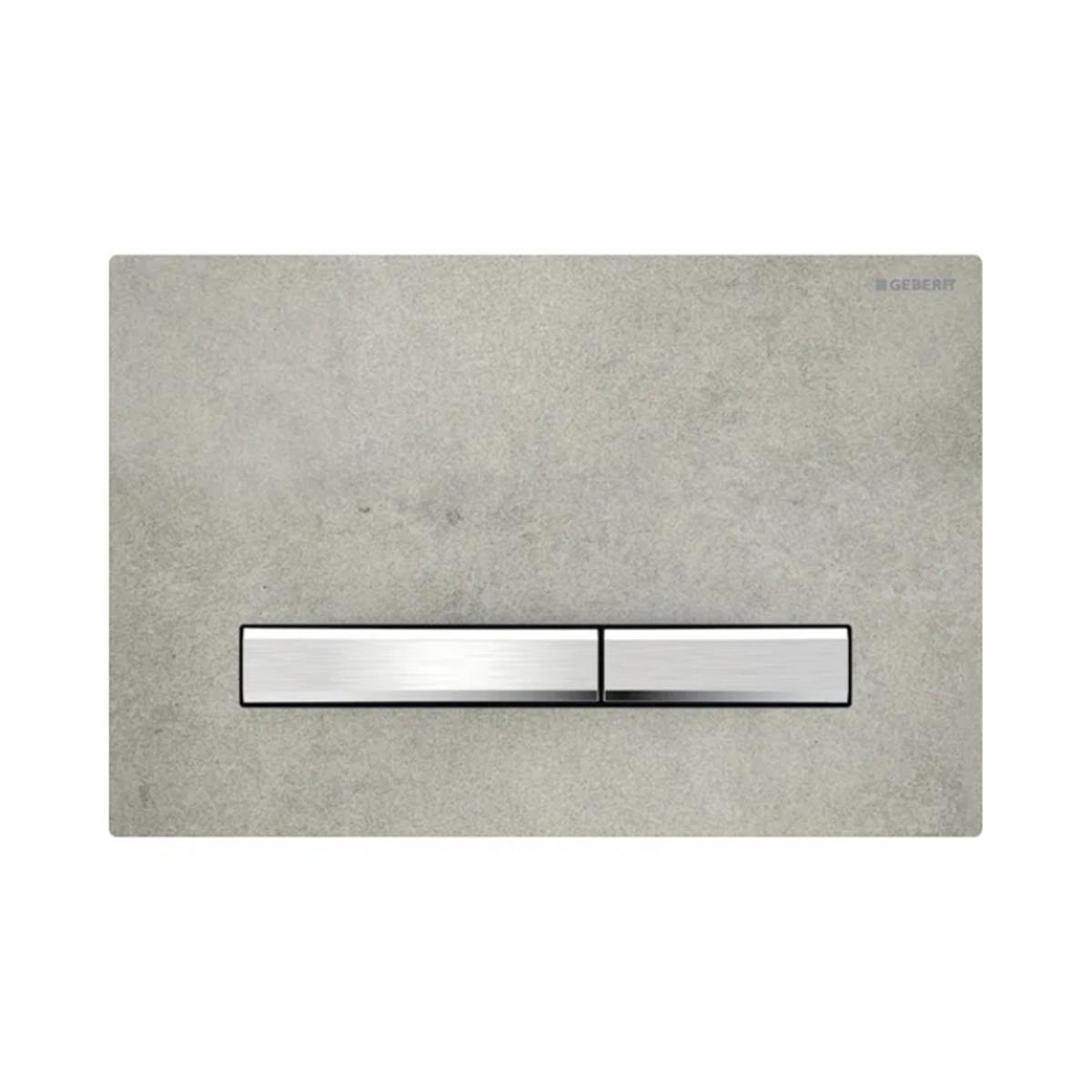 Geberit Kumanda Kapağı Sigma50 - Çift Basmalı - Beton / Krom