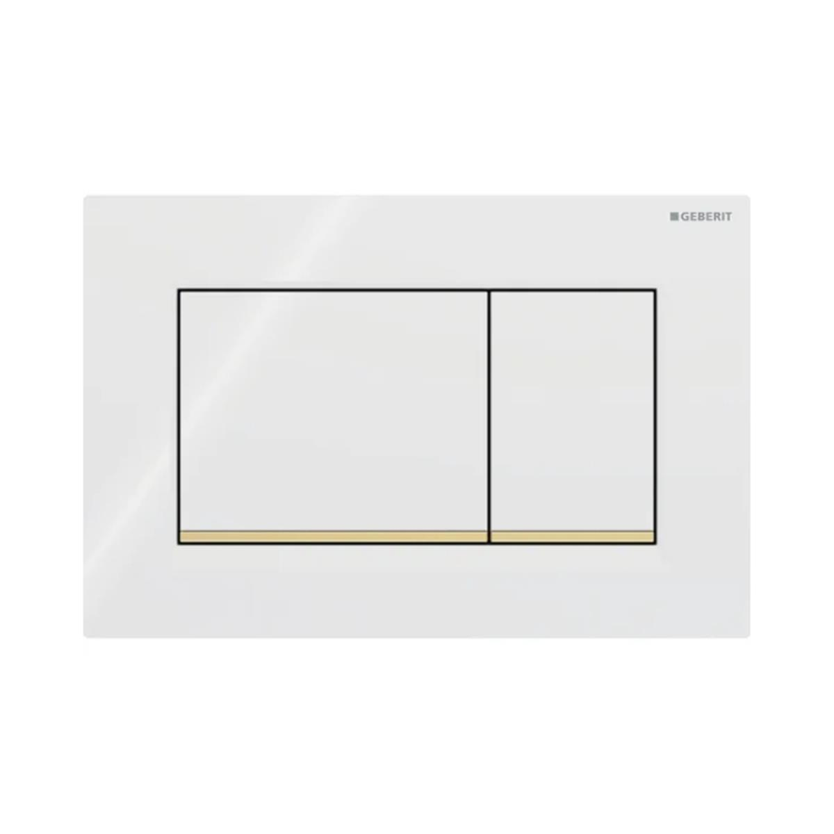 Geberit Kumanda Kapağı Sigma30 - Çift Basmalı - Beyaz / Altın / Beyaz