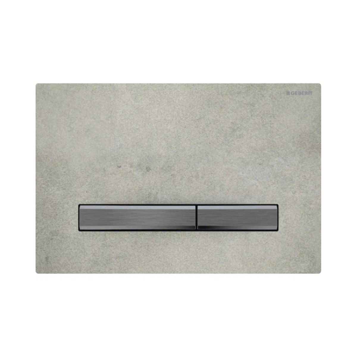 Geberit Kumanda Kapağı Sigma50 - Çift Basmalı - Beton / Siyah Krom