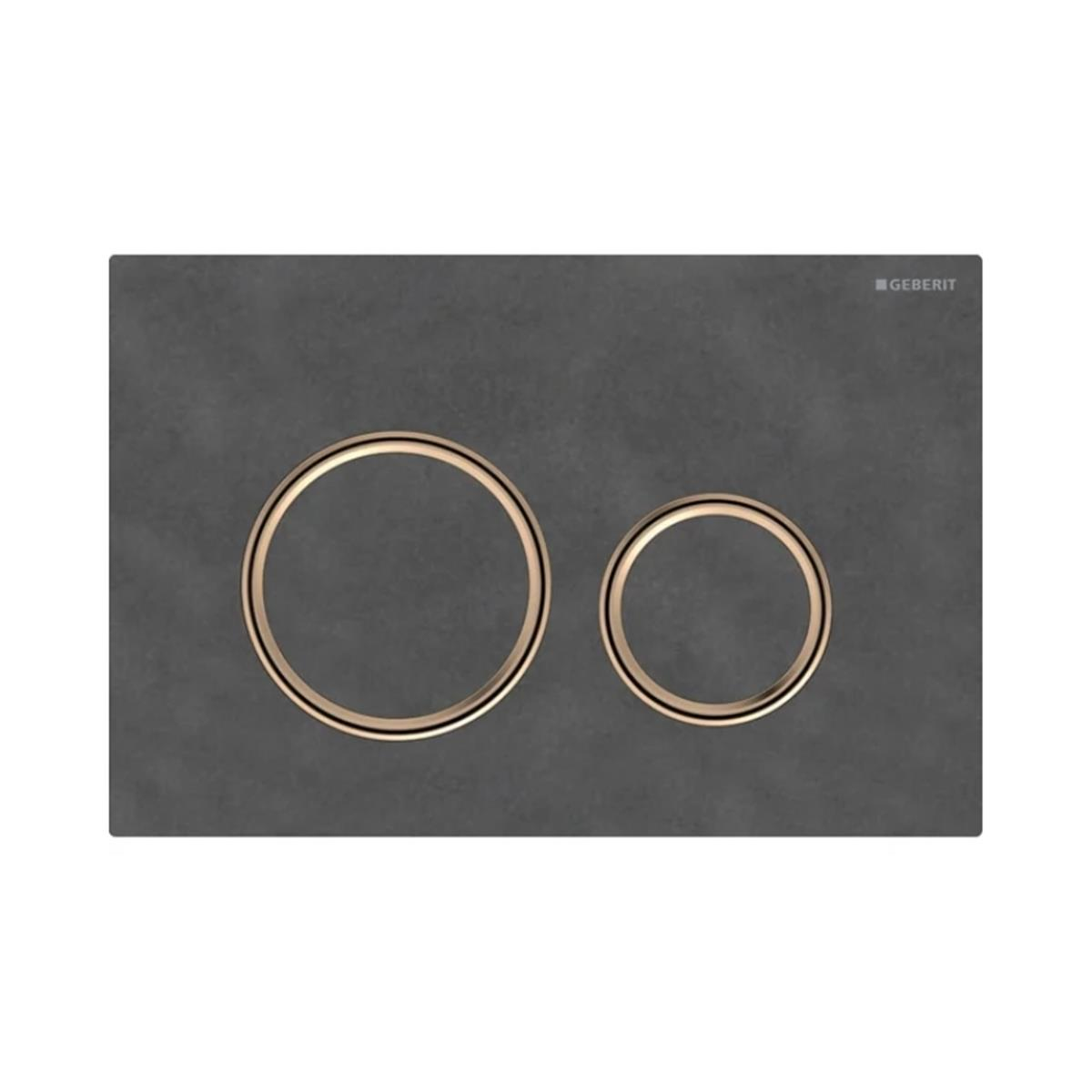 Geberit Kumanda Kapağı Sigma21 - Çift Basmalı -  Arduvaz / Bronz