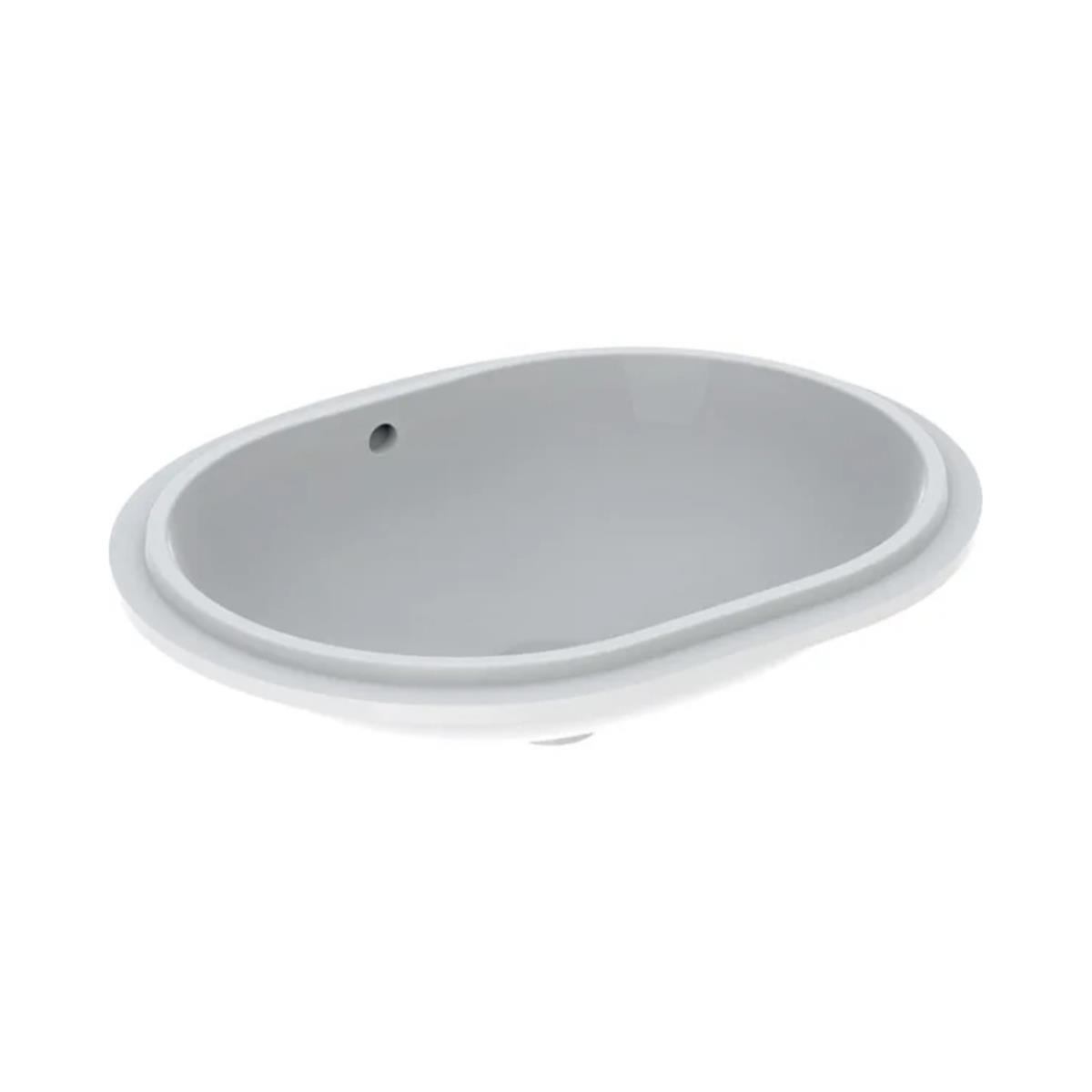 Geberit VariForm Tezgah Altı Lavabo, Eliptik, Taşma Delikli, 55x40 cm