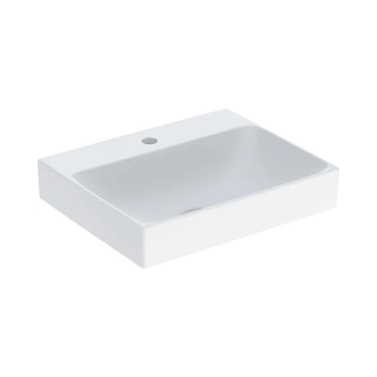 Geberit ONE Çanak Lavabo, Dikey Çıkışlı, 50x40 cm, Batarya Delikli, KeraTect®