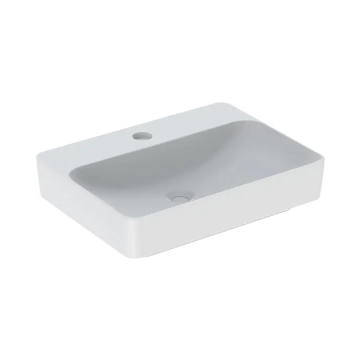 Geberit VariForm Çanak Lavabo, Dikdörtgen ve Batarya Banklı, 60x45 cm (Taşma Deliksiz)