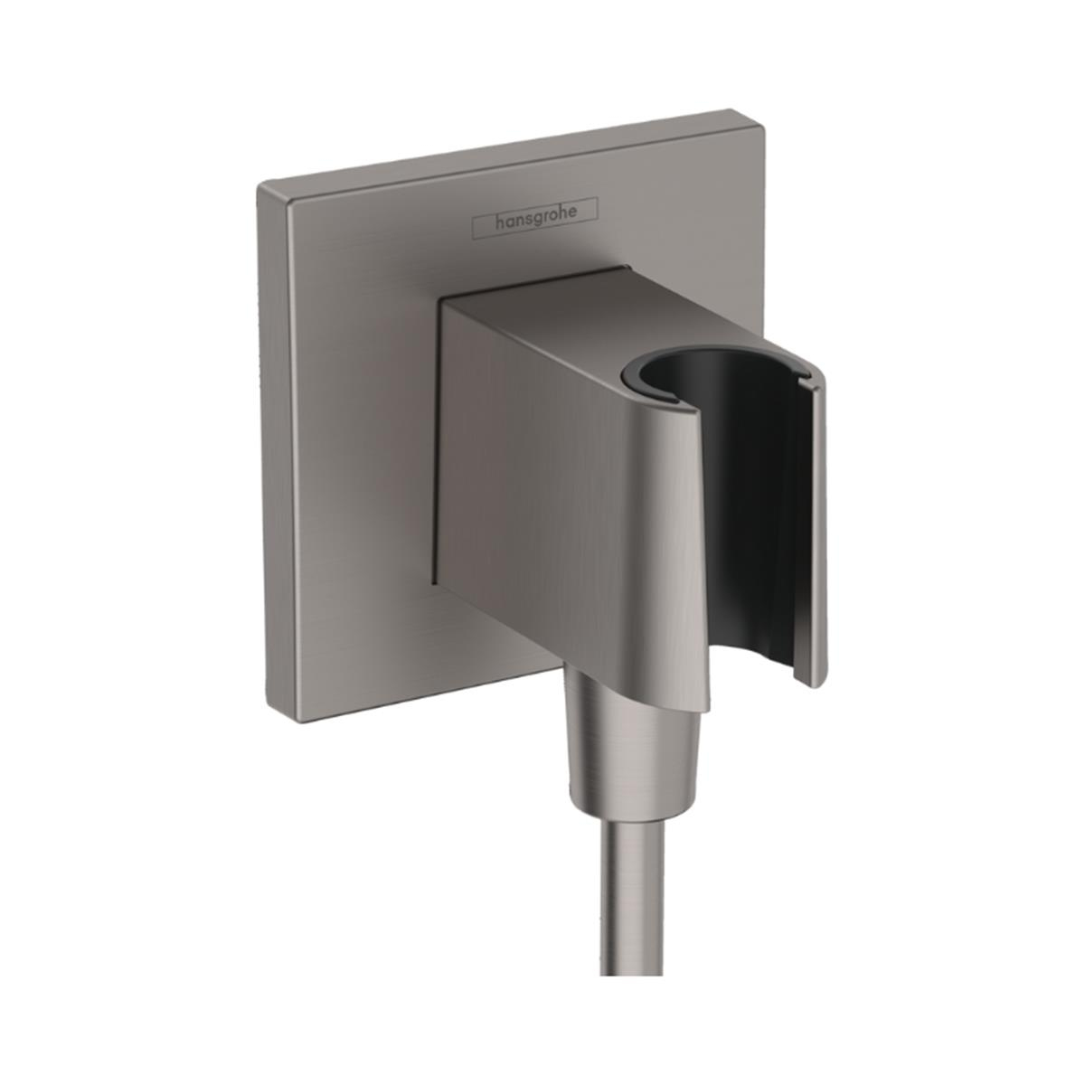 Hansgrohe FixFit E Çıkış Dirseği Askı İle Mat Siyah Krom