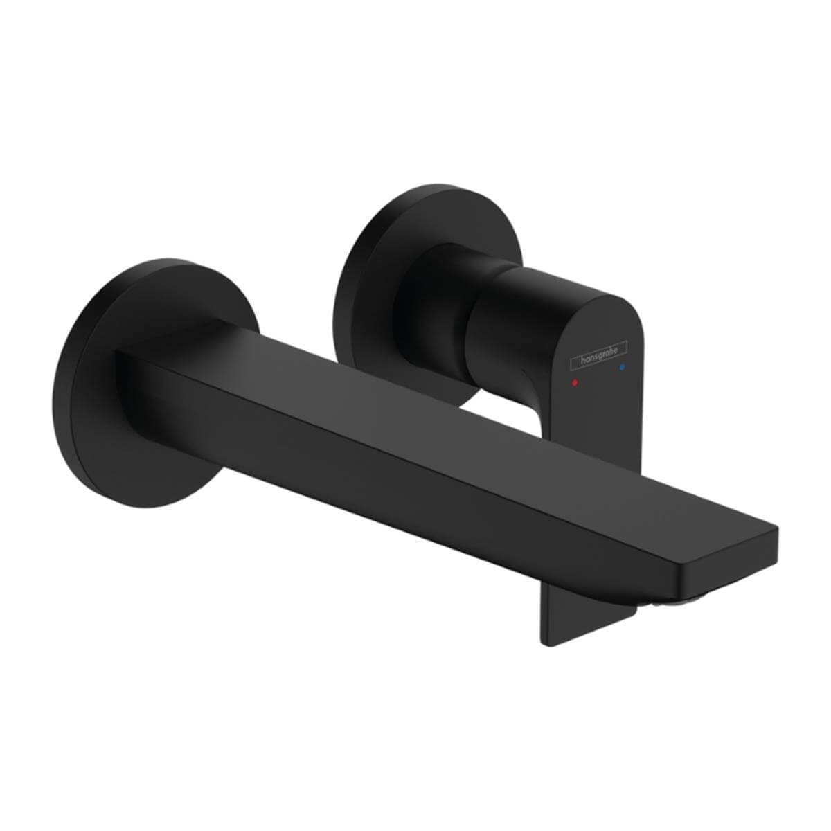 Hansgrohe Rebris E Tek Kollu Lavabo Bataryası Ankastre Montaj, Duvara monte, 20 cm Gaga İle Satin Siyah