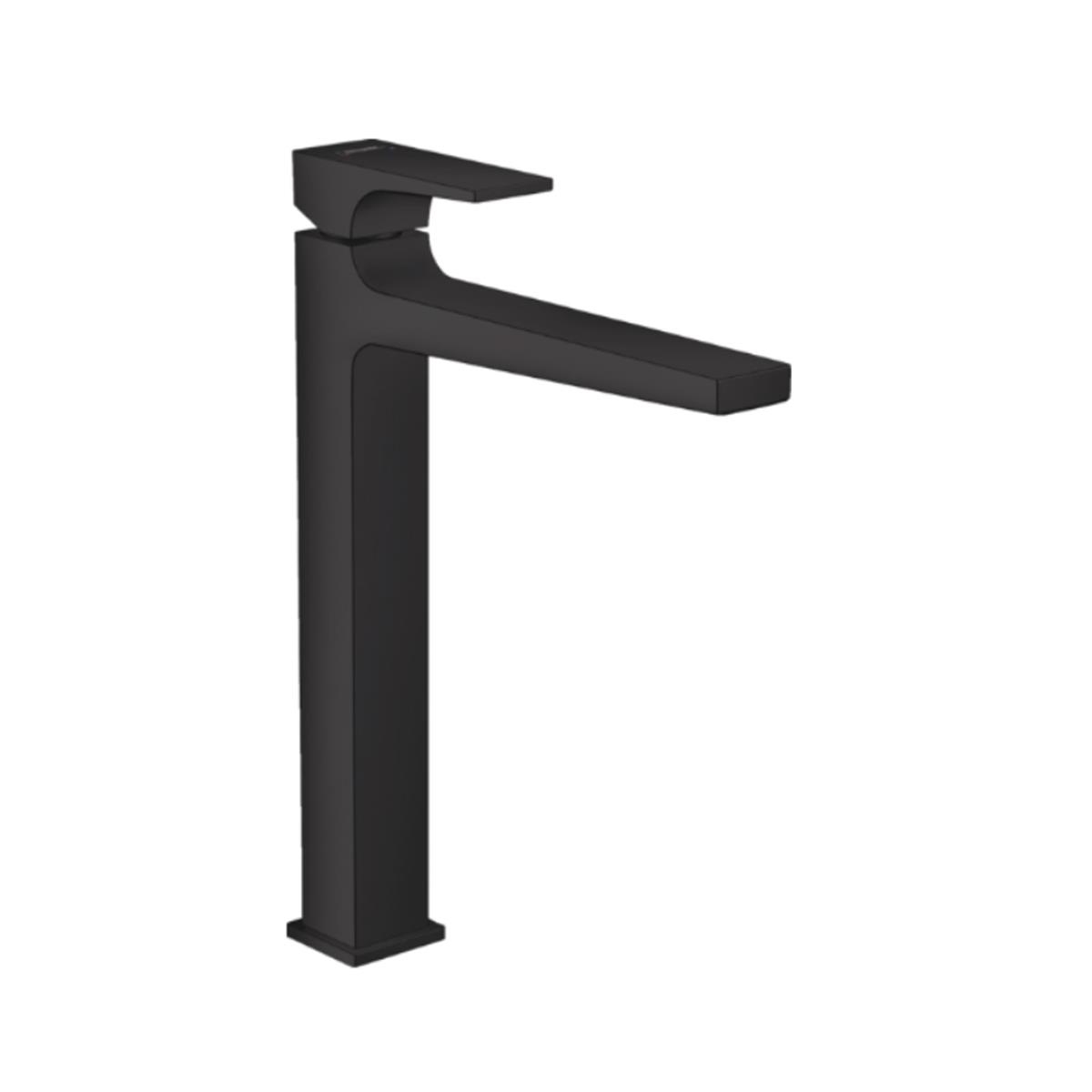Hansgrohe Metropol Tek kollu lavabo Bataryası 260 çubuk volan, bas- aç gider seti ile, çanak lavabolar için Satin Siyah