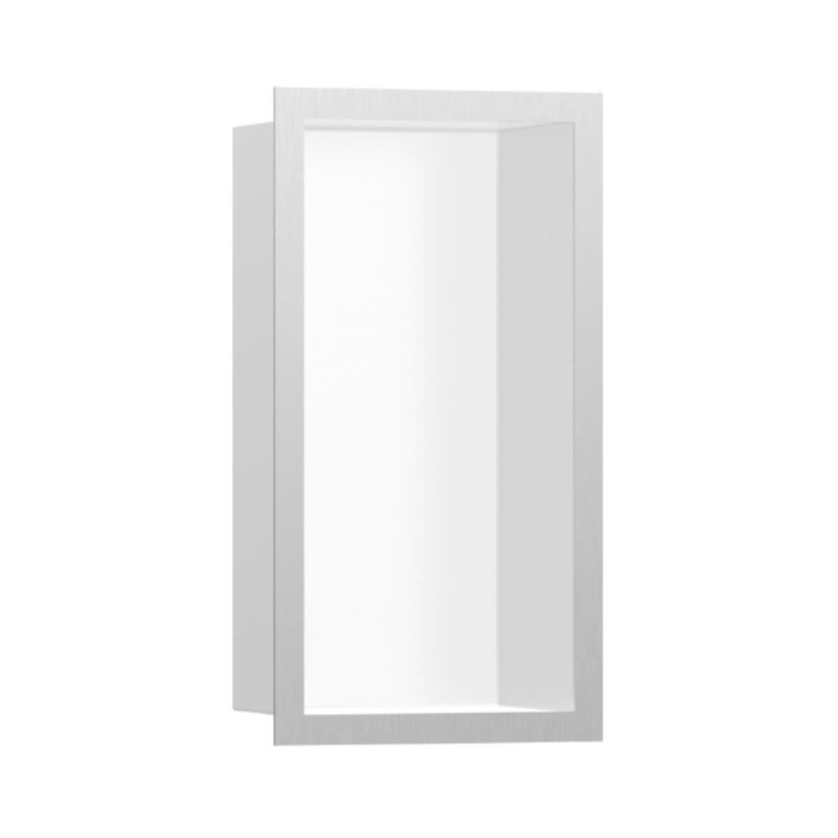 Hansgrohe XtraStoris Individual Duvar nişi Satin Beyaz tasarım çerçeveli 300/150/100 Mat Paslanmaz Çelik