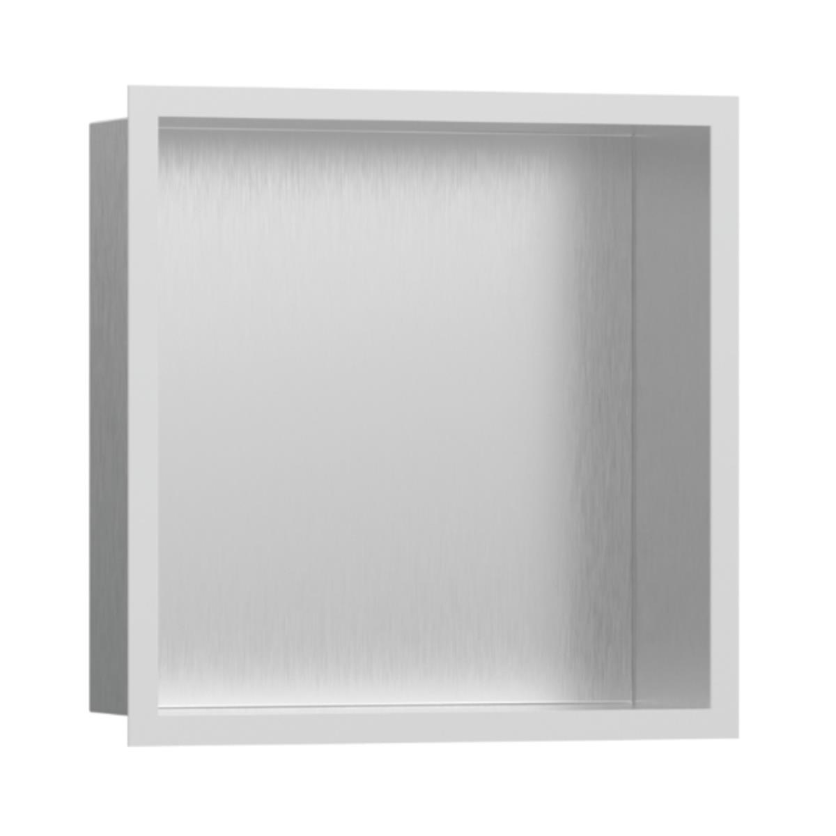 Hansgrohe XtraStoris Individual Duvar nişi Paslanmaz Çelik tasarım çerçeveli 300/300/100 Satin Beyaz