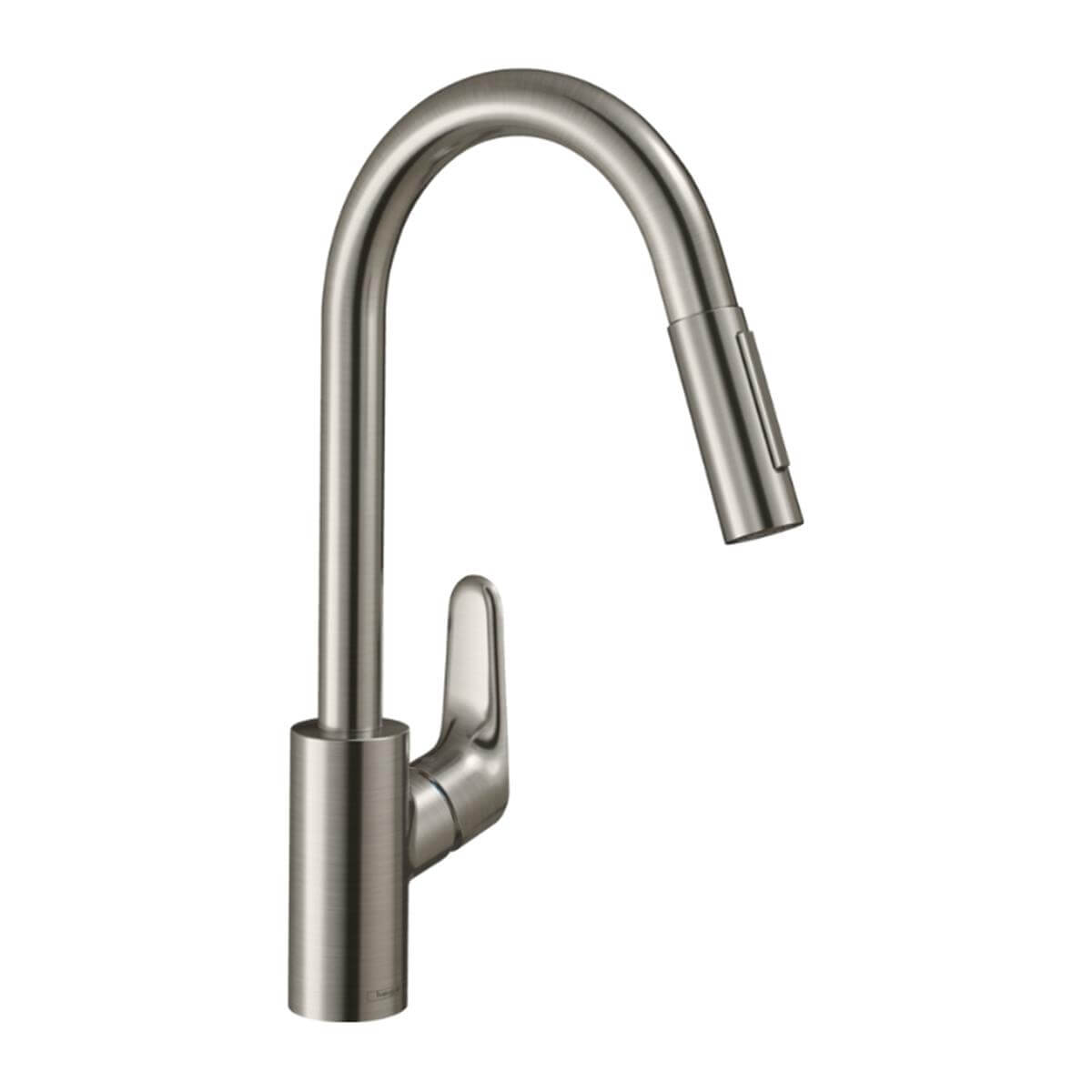 Hansgrohe Focus M41 Tek Kollu Eviye Bataryası 240, Çekilebilir El Duşu, 2jet Paslanmaz ÇElik