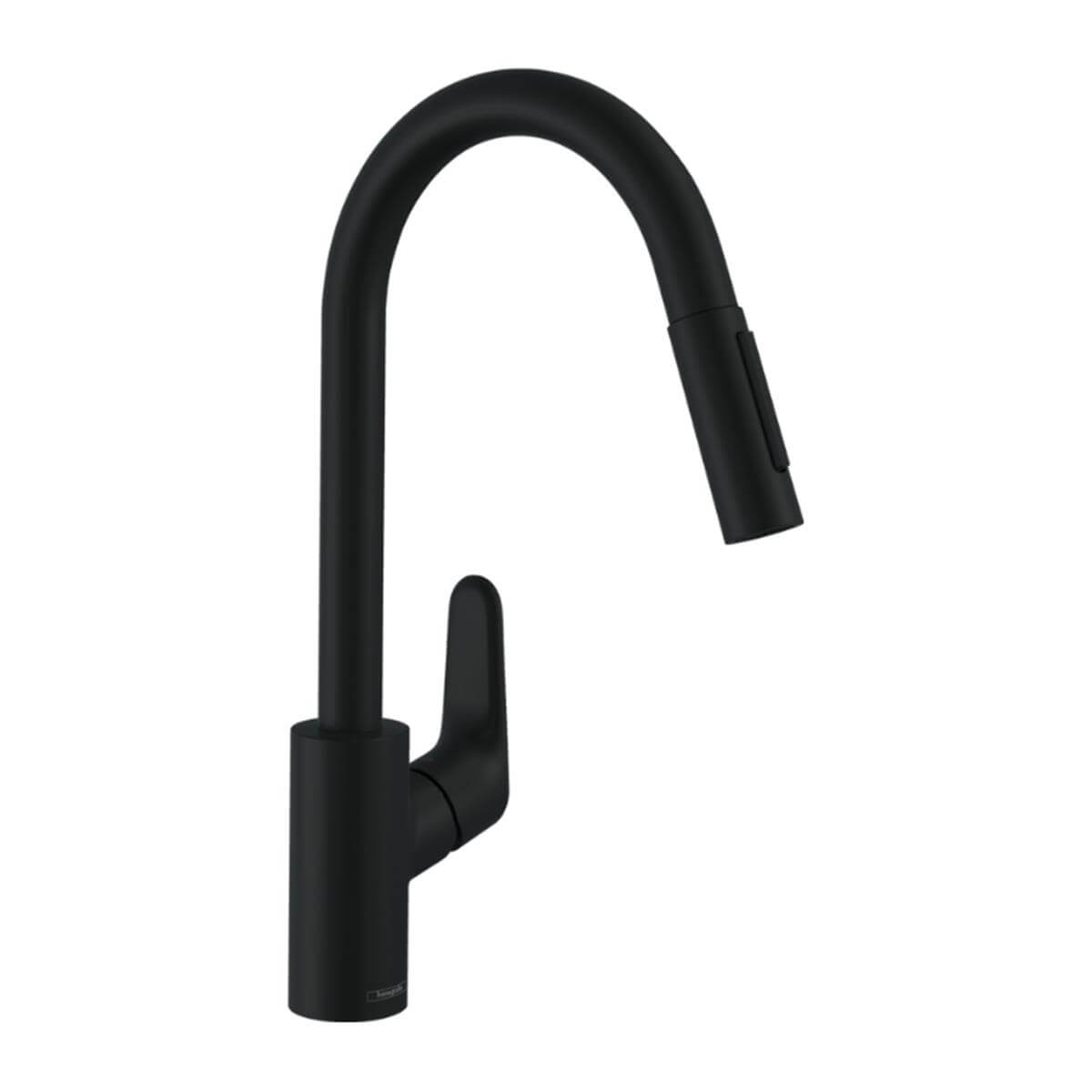Hansgrohe Focus M41 Tek Kollu Eviye Bataryası 240, Çekilebilir El Duşu, 2jet Satin Siyah