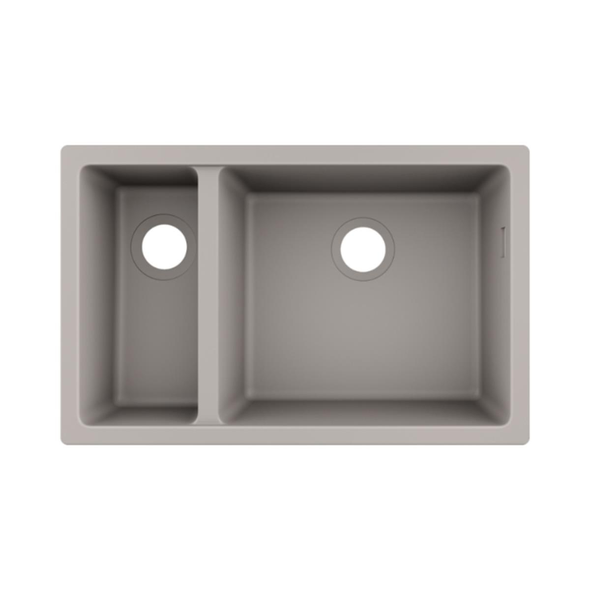 Hansgrohe S510-U635 SilicaTec Tezgahaltı Granit Eviye 180/450 Beton Grisi