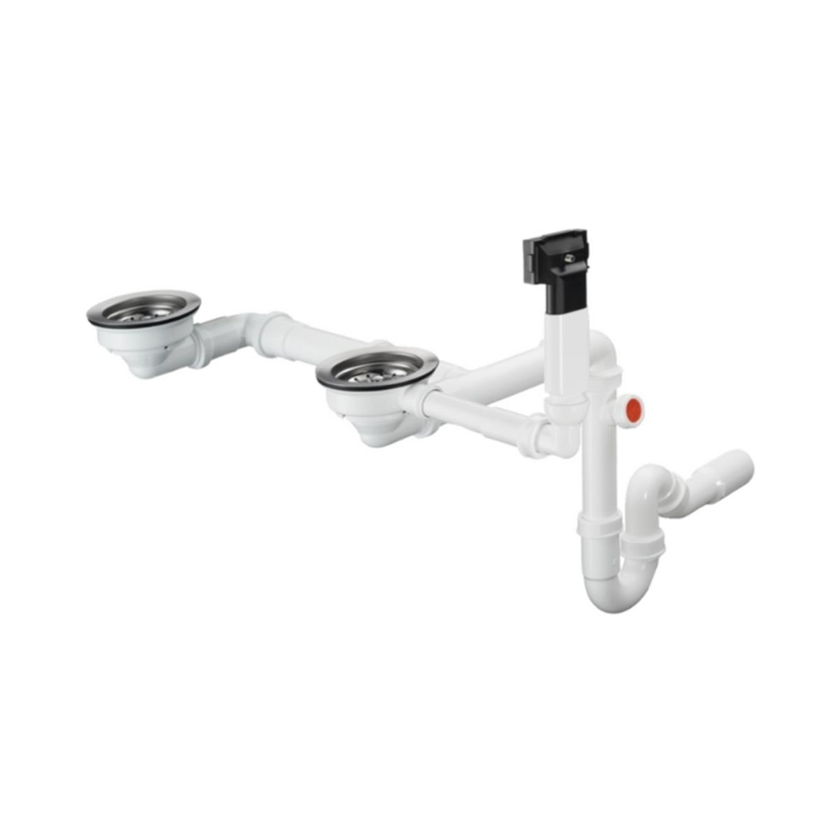 Hansgrohe D17-10 Manuel Gider ve Taşma Seti Çift Hazneli Granit Eviye İçin