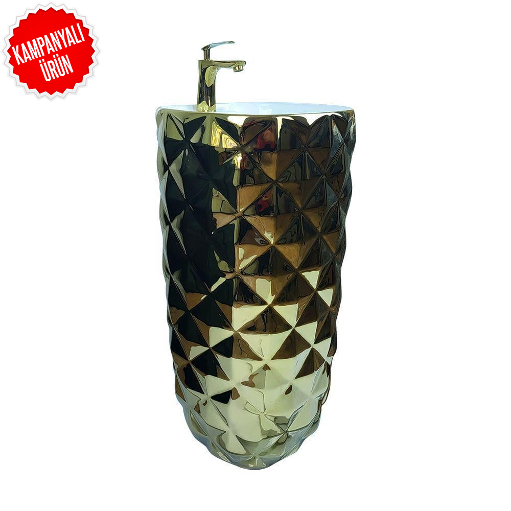 Pure Concept Crystal Altın Monoblok Lavabo