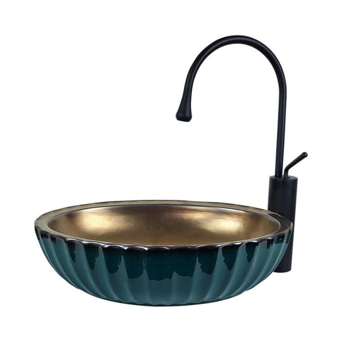 Pure Concept Yeşil Rose Gold Tezgah Üstü Çanak Lavabo