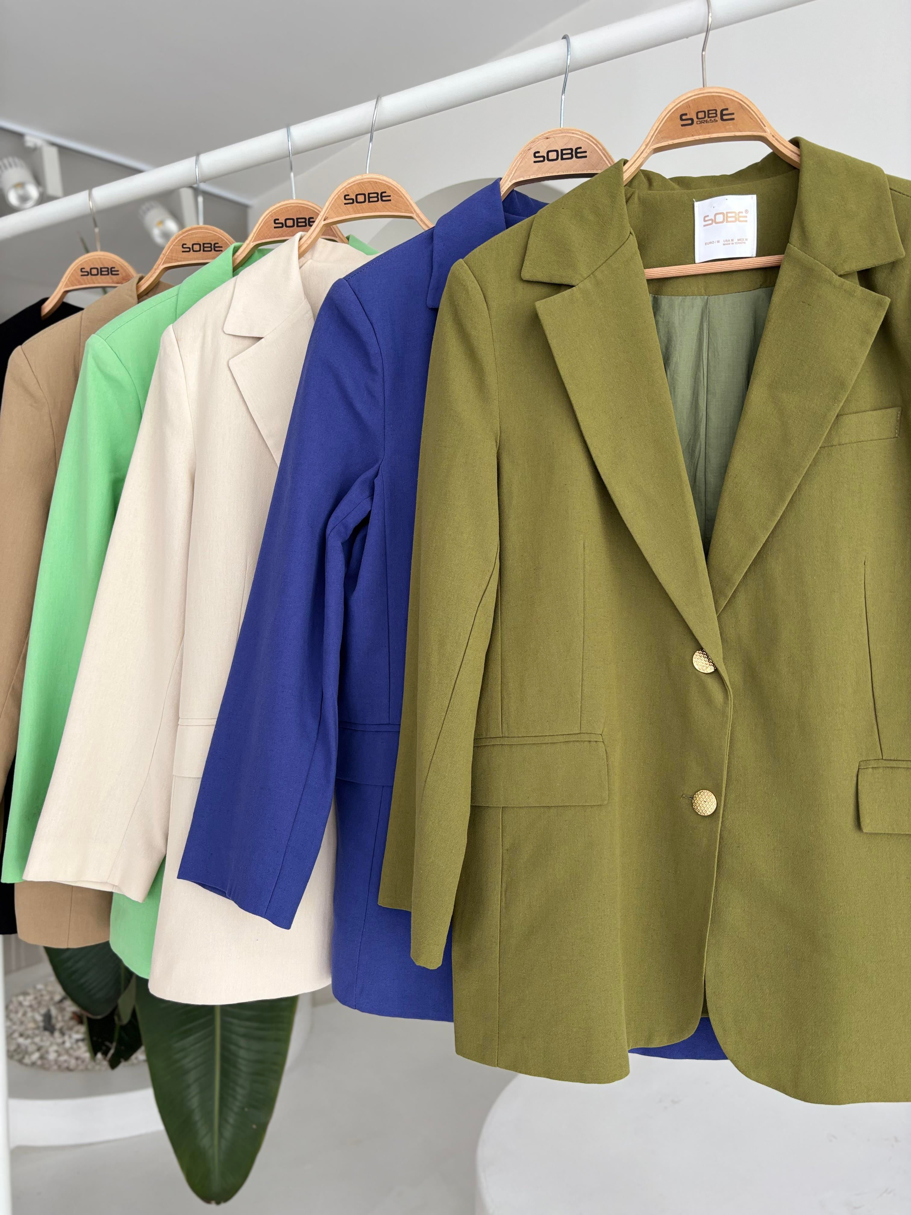 S4Y6105Agnes Blazer Keten Ceket  6105